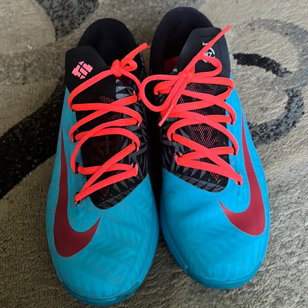 NIKE KEVIN DURANT KD Youth 7 TURQUOISE BLUE RED BLACK